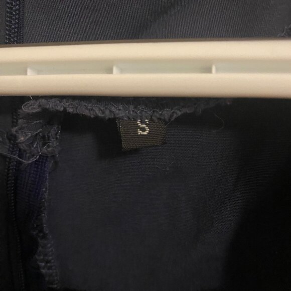 Dark Blue Polka Dot Midi Dress Fit and Flare with Square Neckline Size S - Picture 5 of 10